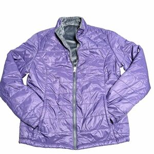 Free Country Lined Purple Nylon Quilted Puffer Women's Jacket Sz Large